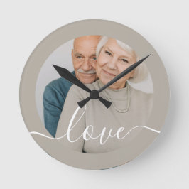写真パーソナライズされたと文字写真 ラウンド壁時計
