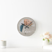 写真パーソナライズされたと文字写真 ラウンド壁時計 (ホーム)