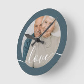 写真パーソナライズされたと文字写真 ラウンド壁時計 (傾斜)