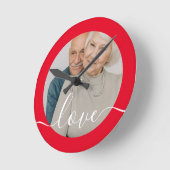 写真パーソナライズされたと文字写真 ラウンド壁時計 (傾斜)