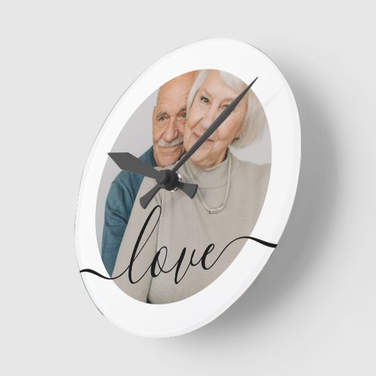 写真パーソナライズされたと文字写真 ラウンド壁時計 (傾斜)