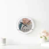 写真パーソナライズされたと文字写真 ラウンド壁時計 (ホーム)