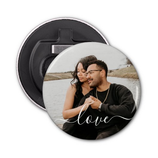 写真パーソナライズされたと文字写真 栓抜き (正面)