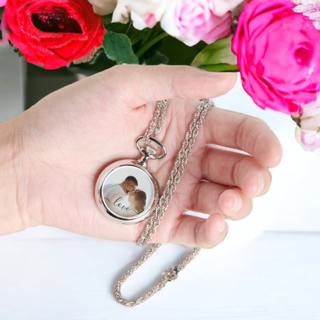 写真パーソナライズされたと文字写真 腕時計 (Personalized Photo and Text Photo Watch necklace from Ricaso. Add your own photograph)