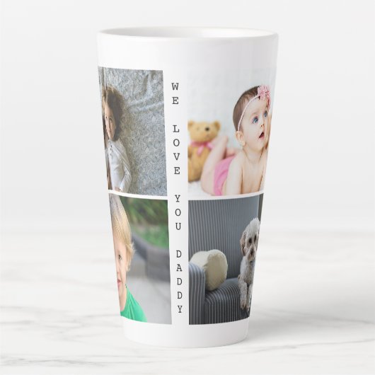 写真パーソナライズされたと文字愛するパパ カフェラテマグ (正面)