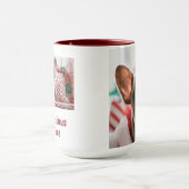 写真パーソナライズされたと文字赤 マグカップ (中央)