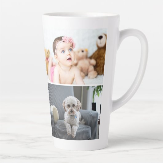 写真パーソナライズされたと文字 カフェラテマグ (右)