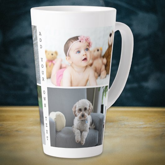 写真パーソナライズされたと文字 カフェラテマグ