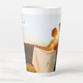 写真パーソナライズされたと文字 カフェラテマグ (正面)