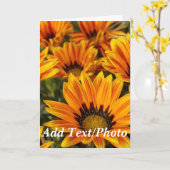 写真パーソナライズされたと文字 カード (黄色い花)