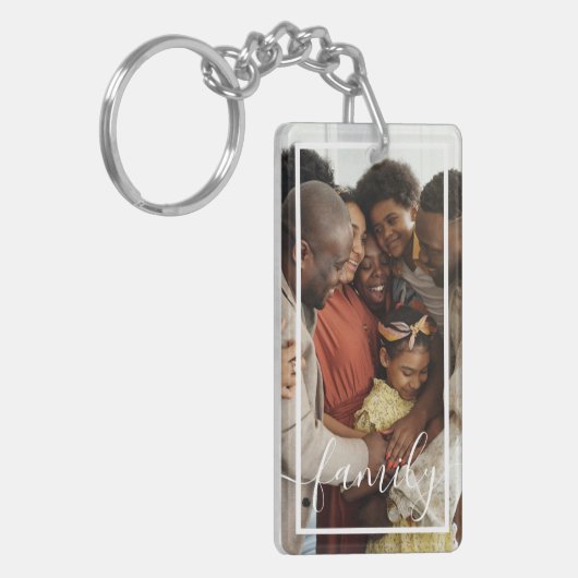 写真パーソナライズされたと文字 キーホルダー (正面左)