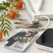 写真パーソナライズされたと文字 キーホルダー (正面右)