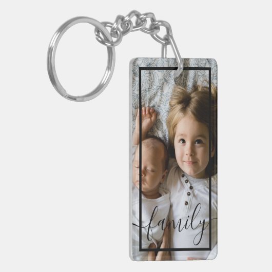 写真パーソナライズされたと文字 キーホルダー (正面左)