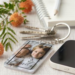 写真パーソナライズされたと文字 キーホルダー