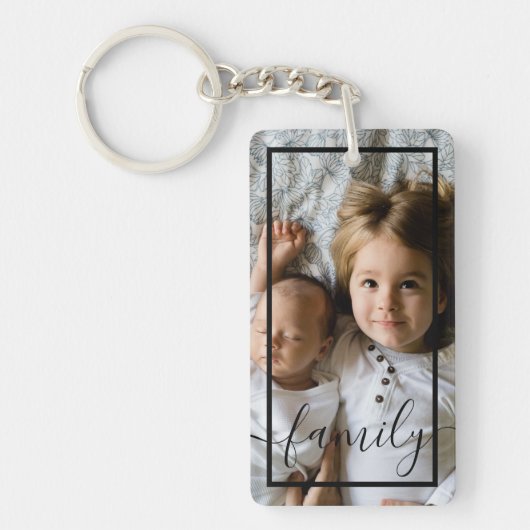 写真パーソナライズされたと文字 キーホルダー (正面)