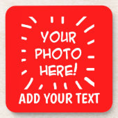 写真パーソナライズされたと文字 コースター (正面)