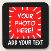 写真パーソナライズされたと文字 コースター (正面)