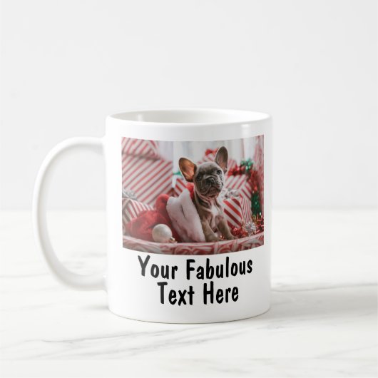 写真パーソナライズされたと文字 コーヒーマグカップ (左)