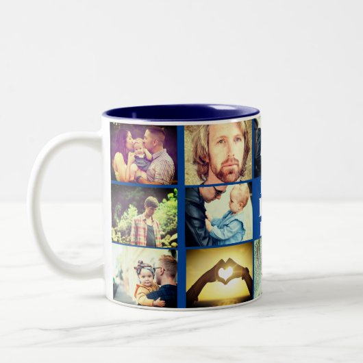 写真パーソナライズされたと文字 ツートーンマグカップ (左)