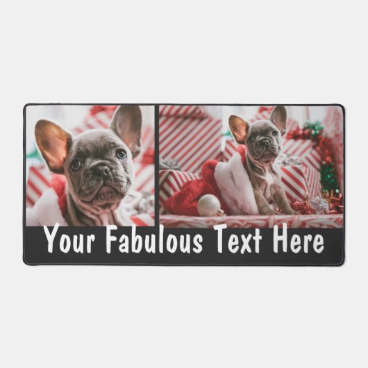 写真パーソナライズされたと文字 デスクマット (正面)