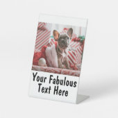 写真パーソナライズされたと文字 台座サイン (正面)