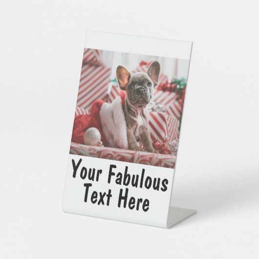 写真パーソナライズされたと文字 台座サイン (正面)