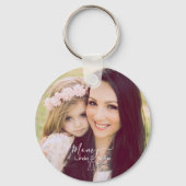 写真パーソナライズされたと文字 |名前と日付 キーホルダー (正面)