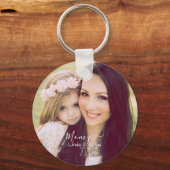 写真パーソナライズされたと文字 |名前と日付 キーホルダー (正面)