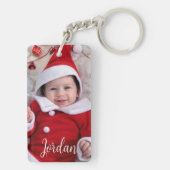 写真パーソナライズされたと文字Keepsake キーホルダー (裏面)