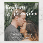 写真パーソナライズされたと日付 ワインラベル (シングルラベル)