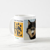 写真パーソナライズされたと犬の名前のカスタム コーヒーマグカップ (正面左)