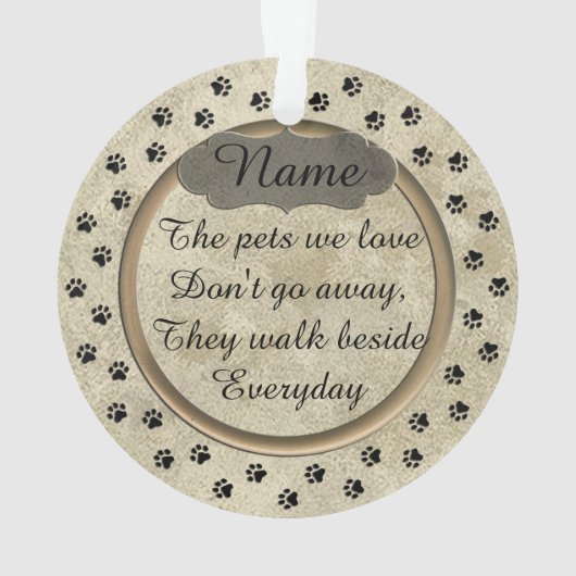 写真パーソナライズされたと詩のペット記念碑と オーナメント (裏面)