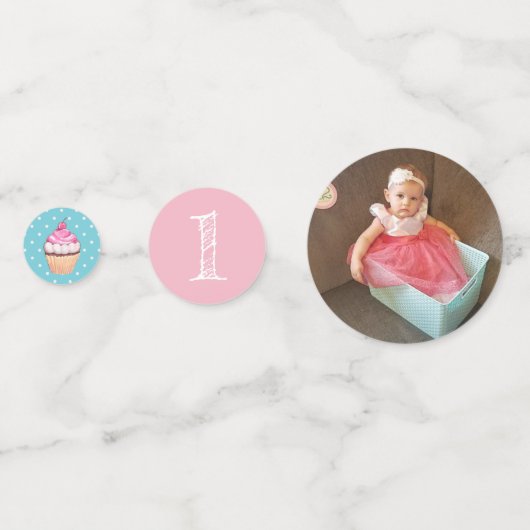 写真パーソナライズされたと誕生日年の紙吹雪 コンフェッティ (裏面)