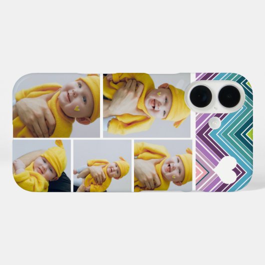 写真パーソナライズされたのコラージュとハート Case-Mate iPhoneケース (裏面 (横))