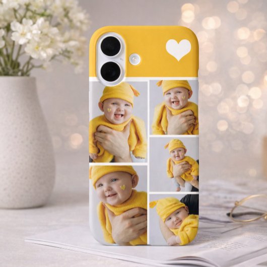 写真パーソナライズされたのコラージュとハート Case-Mate iPhoneケース
