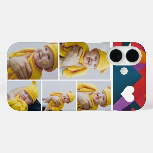 写真パーソナライズされたのコラージュとハート Case-Mate iPhoneケース (裏面 (横))