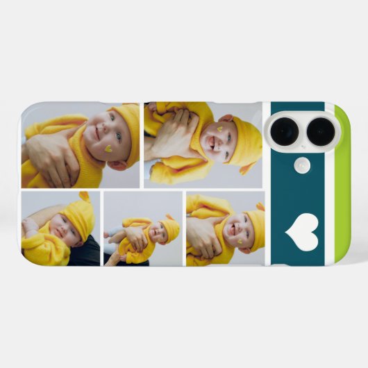 写真パーソナライズされたのコラージュとハート Case-Mate iPhoneケース (裏面 (横))