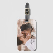 写真パーソナライズされたのニュー結婚リュウズ夫婦 ラゲッジタグ (正面縦)