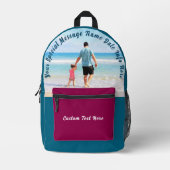 写真パーソナライズされたのバックパックカスタム文字名 プリントバックパック (正面)