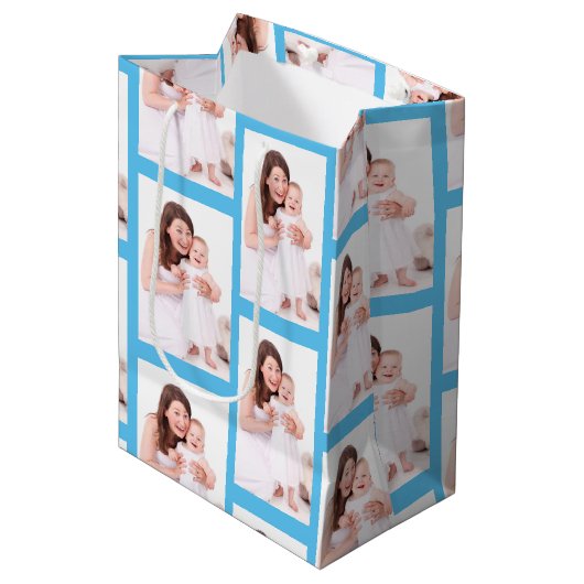 写真パーソナライズされたのパタ独身のーン ミディアムペーパーバッグ (正面アングル)