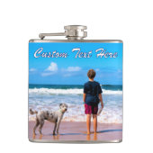 写真パーソナライズされたのフラスコとカスタム文字 フラスク (正面)