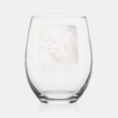 写真パーソナライズされたのママ ステムなしワイングラス (裏面)