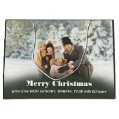 写真パーソナライズされたの休日またはクリスマス ラージペーパーバッグ (正面)