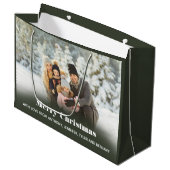 写真パーソナライズされたの休日またはクリスマス ラージペーパーバッグ (正面アングル)