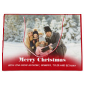 写真パーソナライズされたの休日またはクリスマス ラージペーパーバッグ (正面)