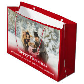 写真パーソナライズされたの休日またはクリスマス ラージペーパーバッグ (正面アングル)
