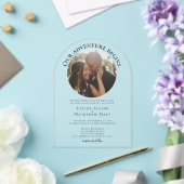 写真パーソナライズされたの冒険が始ま結婚る アクリル招待状 (インサイチュ (ウェディング))