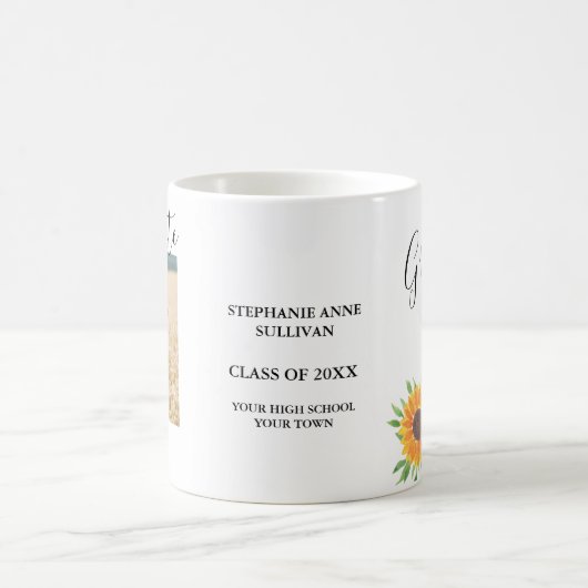 写真パーソナライズされたの卒業 コーヒーマグカップ (中央)