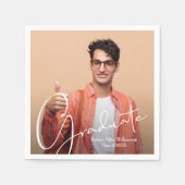 写真パーソナライズされたの卒業 スタンダードカクテルナプキン (正面)