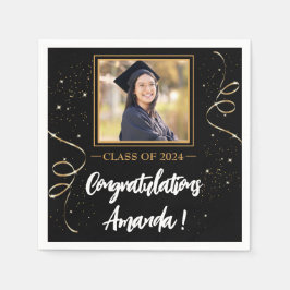 写真パーソナライズされたの卒業 スタンダードカクテルナプキン